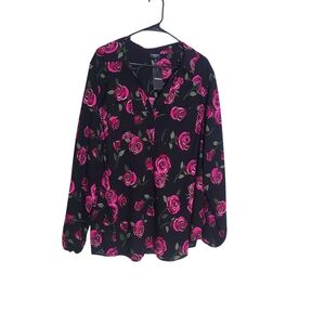 Torrid Harper Long Sleece Chalis. Rose Design, Very Pretty. Size 3x